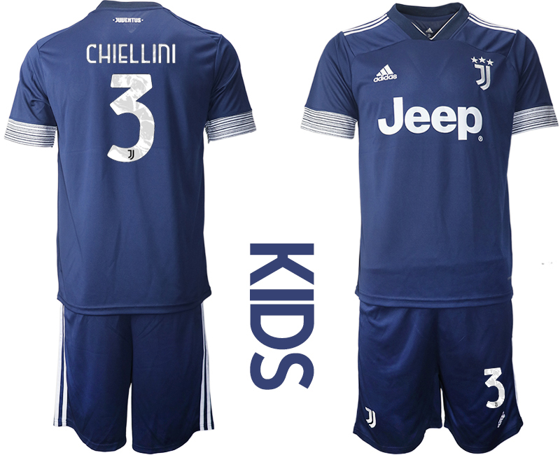 Youth 2020-2021 club Juventus away blue #3 Soccer Jerseys